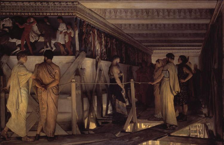 Alma-Tadema, Sir Lawrence Phidias Showing the Frieze of the Parthenon to his Friends (mk23) oil painting image